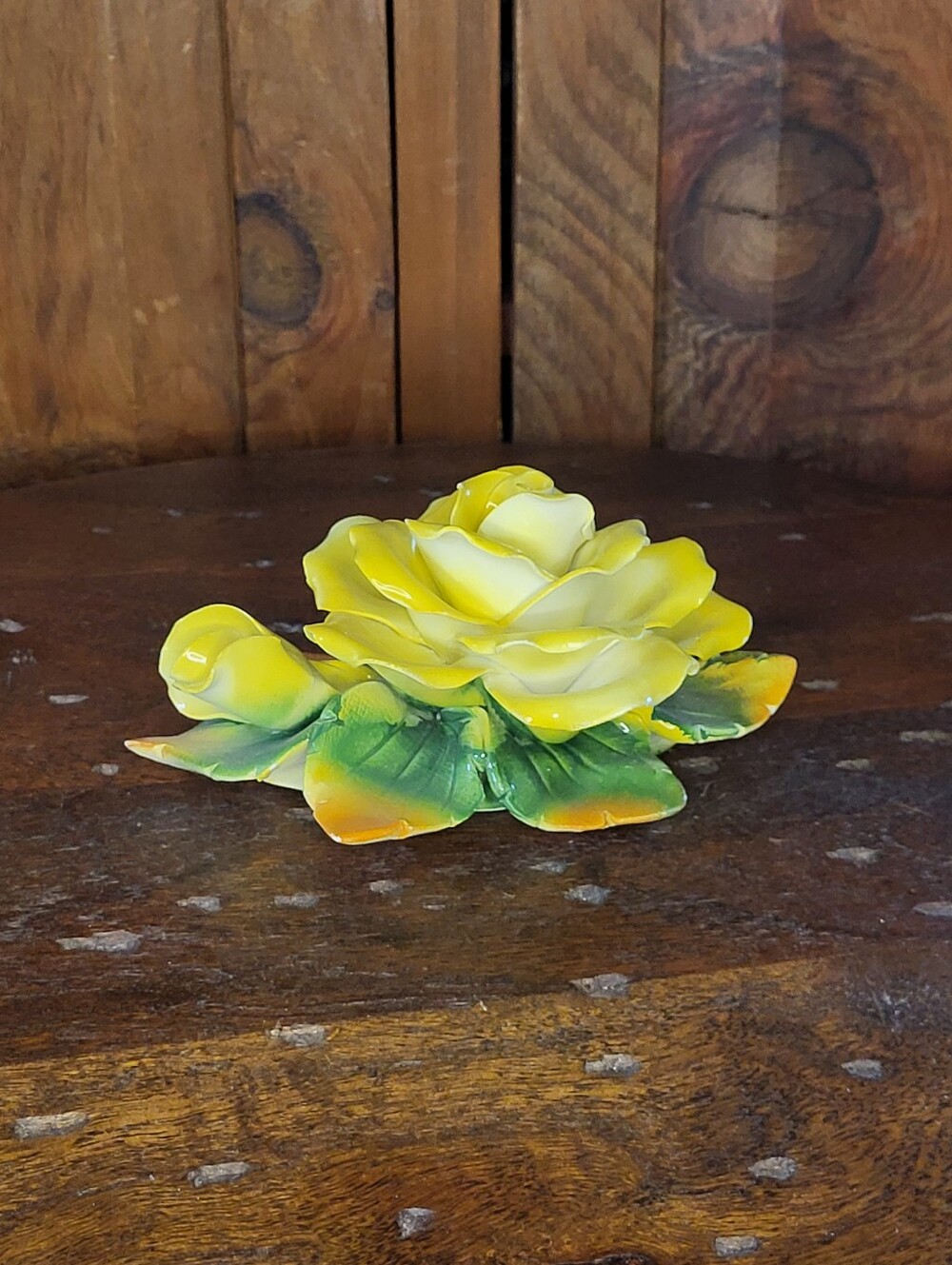 Yellow Porcelain Rose Figurine - Picture 15 of 15